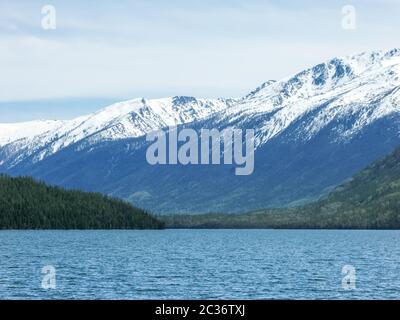 Riserva naturale del lago Kanas, parco forestale di Jiadengyu, Xinjiang Foto Stock