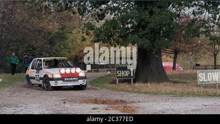 1996, Peugeot 205 Rally Car, West Yorkshire, Regno Unito Foto Stock