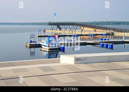 Senftenberg harbour Brandeburgo nella Germania, Lusatian Lake District Foto Stock