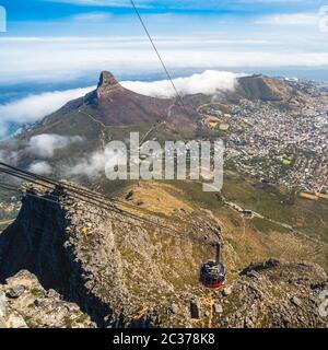 Funivia Table Mountain a Città del Capo, Sud Africa. Foto Stock