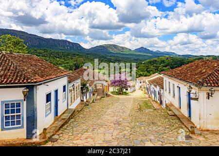 Vista sul centro storico di Tiradentes Foto Stock