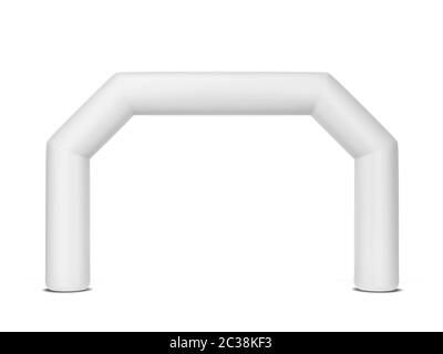 Arco di promozione gonfiabile mock-up. illustrazione 3d isolata su sfondo bianco Foto Stock