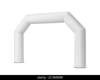 Arco di promozione gonfiabile mock-up. illustrazione 3d isolata su sfondo bianco Foto Stock