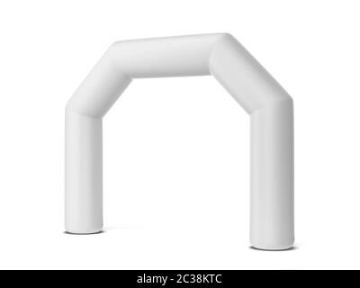 Arco di promozione gonfiabile mock-up. illustrazione 3d isolata su sfondo bianco Foto Stock