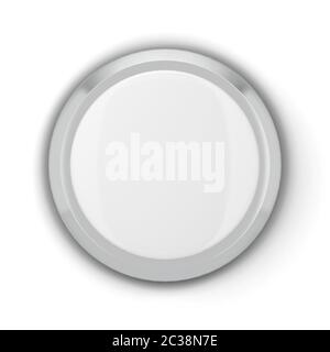 Pulsante rotondo vuoto. illustrazione 3d isolata su sfondo bianco Foto Stock