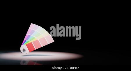I colori Pantone Sampler protagonista su sfondo nero con copia spazio 3D illustrazione Foto Stock