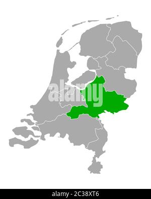 Mappa di Gelderland in Paesi Bassi Foto Stock