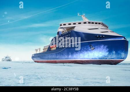 Un naldo ghiacciato, nave rompigelo. Foto Stock