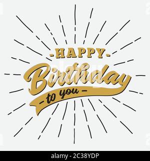 Felice compleanno scritta design. Vettore e illustrazione. Illustrazione Vettoriale