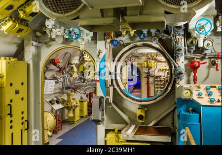 Interno del sottomarino russo - MUSEO DI MOSCA Foto stock - Alamy