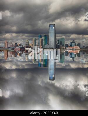 La parte inferiore di Manhattan skyline di New York City Foto Stock