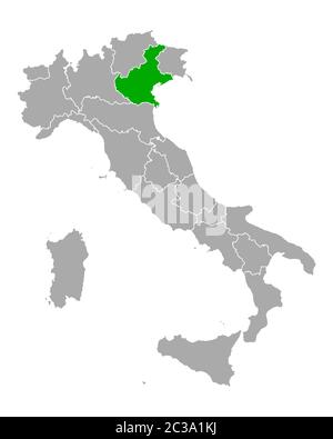 Mappa di Veneto in Italia Foto Stock