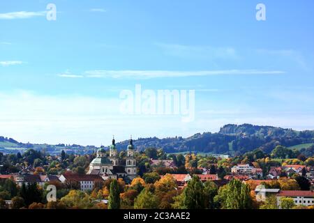 Veduta aerea di Kempten una delle città più antiche della Germania Foto Stock