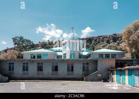 Debre Libanos, monastero in Etiopia, giacente a nord ovest di Addis Abeba in Semien Shewa zona della regione di Oromia. Fondata nel XIII secolo da Sai Foto Stock