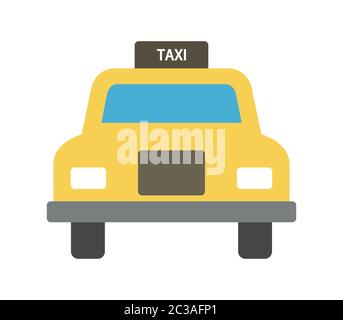 icona taxi illustrata in vettore su sfondo bianco Foto Stock