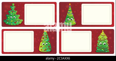 Carte stilizzate tema Natale 1 - illustrazione immagine. Foto Stock