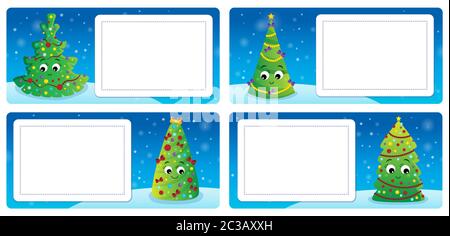 Carte stilizzate tema Natale 3 - illustrazione di immagine. Foto Stock