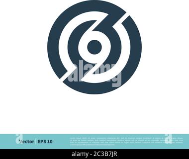 Disegno grafico dell'icona astratta del cerchio modello del logo vettoriale. EPS vettoriale 10. Illustrazione Vettoriale