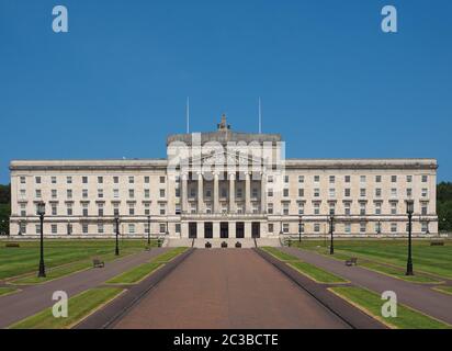 Gli edifici del Parlamento europeo (aka come Stormont) a Belfast, Regno Unito Foto Stock