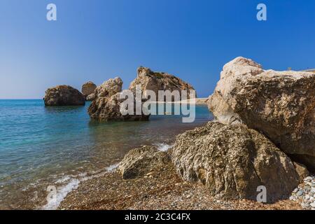 Roccia di Afrodite a Paphos Cipro Foto Stock