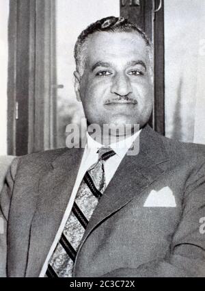 Gamal Abdel Nasser secondo presidente dell'Egitto tra il 1954 e il 1970 Foto Stock