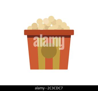 icona popcorn illustrata nel vettore su sfondo bianco Foto Stock