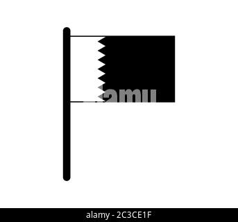 icona della bandiera del qatar illustrata nel vettore su sfondo bianco Foto Stock
