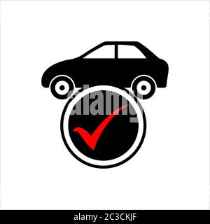 Icona approvata prestito auto, prestito auto approvato Vector Art Illustration Illustrazione Vettoriale