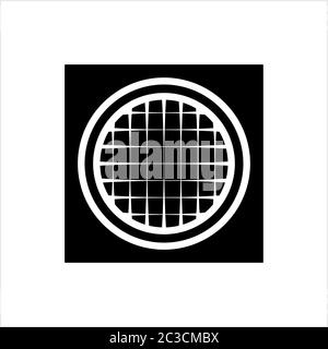 Immagine grafica vettoriale dell'icona della griglia di ventilazione Illustrazione Vettoriale