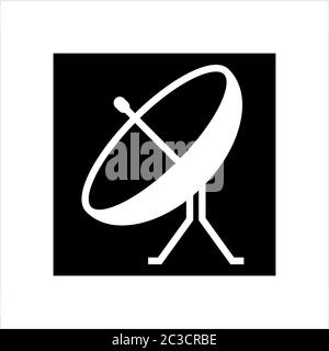 Icona del piatto satellitare Illustrazione grafica vettoriale Illustrazione Vettoriale