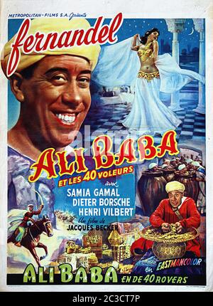 Ali Baba et Les Quarante Voleurs - Poster francese di film d'epoca Foto Stock