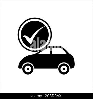 Icona approvata prestito auto, prestito auto approvato Vector Art Illustration Illustrazione Vettoriale