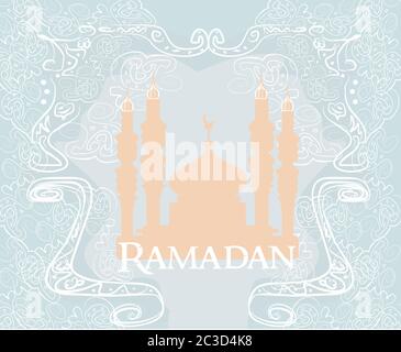 Il Ramadan background - moschea vettore silhouette card Foto Stock