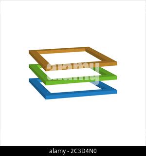 Icona livello, Illustrazione grafica vettoriale livello Illustrazione Vettoriale