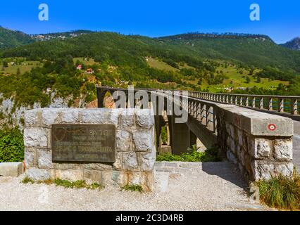 Durdevica ponte nel fiume Tara canyon - Montenegro Foto Stock