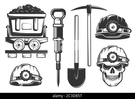Minatore in stile retrò Illustrazione Vettoriale