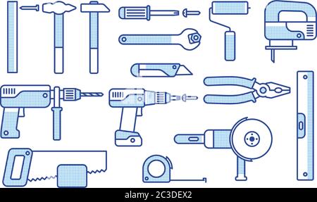 Set di utensili da lavoro Illustrazione Vettoriale