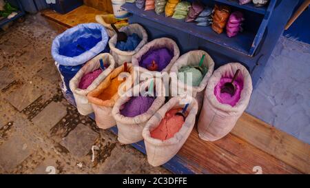 Impressioni da Chefchaouen e Marrakech in Marocco. Foto Stock