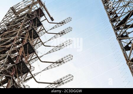 Radar segreto dell'esercito a Chernobyl Foto Stock