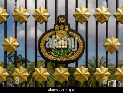 Primo piano della porta di accesso alla Moschea Bolkiah di JaME ASR Hassanil per la sua altezza reale, ministri e VIP a Bandar seri Begawan, Brunei Foto Stock