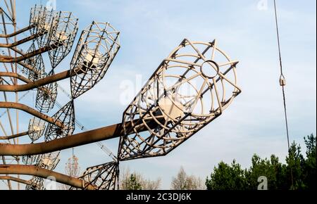 Radar sovietico dell'esercito vecchio segreto a Chernobyl Foto Stock