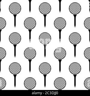 Golf Ball on Tee icona senza cuciture modello illustrazione grafica vettoriale Illustrazione Vettoriale