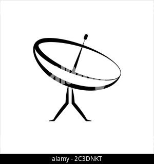 Icona del piatto satellitare Illustrazione grafica vettoriale Illustrazione Vettoriale