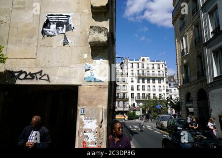 Via di le Marais.Paris.Ile-de-France.France Foto Stock