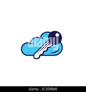 Icona del tasto Cloud. Vettore e illustrazione. Illustrazione Vettoriale