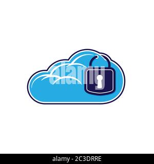 Icona del lucchetto cloud. Vettore e illustrazione. Illustrazione Vettoriale