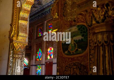 decorazione interna della camera regina del forte mehrangarh Foto Stock