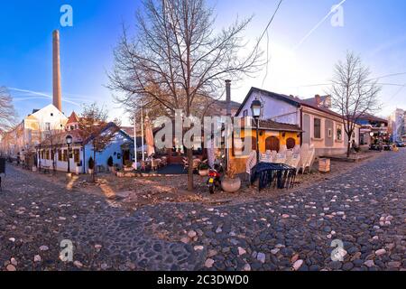 Belgrado. Famose strade acciottolate di Skadarlija nella storica città di Beograd Foto Stock