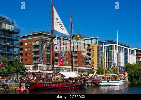 Le navi alte regata 2018 a Grand Canal Docks, Dublino Foto Stock