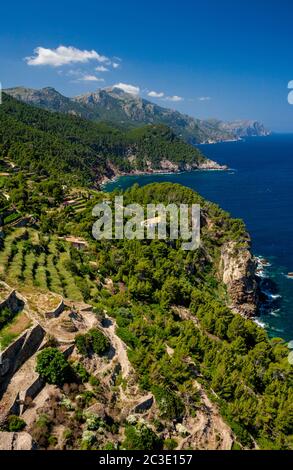 Vista da Mirador de Ses Animes, Maiorca, Spagna Foto Stock